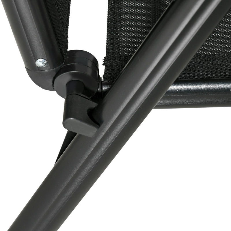 Set Tavolo e 6 Sedie da Giardino Pieghevoli in Texteline Nero