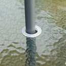 Set Tavolo e 4 Sedie da Giardino Pieghevoli in Metallo e Vetro Temperato Nero