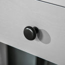 Consolle Trucco con Specchio e Sgabello in Truciolato Grigio