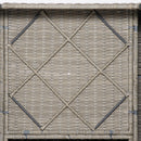 Set Salotto da Giardino Divano 2 Poltrone e Tavolino in Rattan Polietilene Kaki e Beige