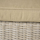 Set Salotto da Giardino Divano 2 Poltrone e Tavolino in Rattan Polietilene Kaki e Beige