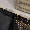 Set Salotto da Giardino 2 Divani 2 Poltrone Tavolino e Tavolo Contenitore in Rattan Beige