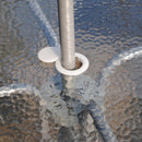 Set Tavolo Ombrellone e 2 Sedie Pieghevoli in Acciaio Nero