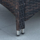 Set Tavolino e 2 Poltrone da Giardino in Rattan Polietilene Marrone e Crema