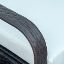 Set Tavolino e 2 Poltrone da Giardino in Rattan Polietilene Marrone e Crema