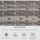 Set Salotto da Giardino Divano 2 Poltrone e Tavolino in Rattan Polietilene Grigio