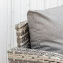 Set Salotto da Giardino Divano 2 Poltrone e Tavolino in Rattan Polietilene Grigio