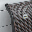 Set 2 Sedie da Giardino in Rattan Polietilene e Acciaio Rosso e Nero