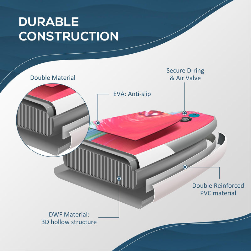 SUP Tavola Gonfiabile 300x76x15 cm con Pagaia Zaino e Accessori Blu e Bianco