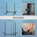 Supporto per Bilanciere 123-170x103x111-161 cm in Acciaio Nero