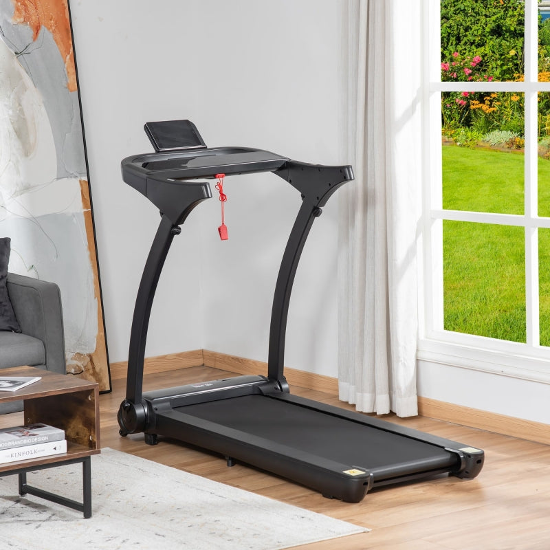 Tapis Roulant Motorizzato Pieghevole 14 km/h 550W 12 Programmi Nero