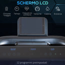 Tapis Roulant Motorizzato Pieghevole 14 km/h 550W 12 Programmi Nero