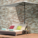 Mezzo Ombrellone da Giardino con Apertura a Manovella  Mezzaluna Beige