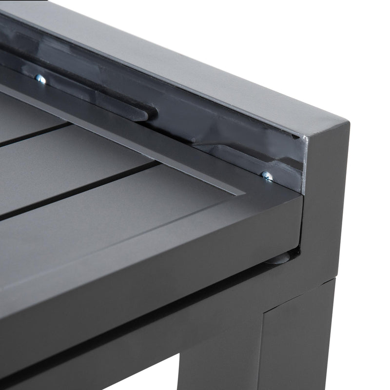 Tavolo Allungabile da Giardino 135-270x90x75 cm in Alluminio Grigio