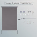 Tenda da Sole Avvolgibile da Soffitto 120x200 cm con Manovella Grigio