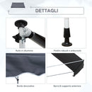 Tenda da Sole a Muro 300x150 cm in Metallo e Poliestere Grigio