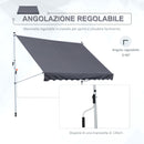 Tenda da Sole a Muro 300x150 cm in Metallo e Poliestere Grigio