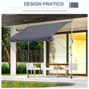 Tenda da Sole a Muro 300x150 cm in Metallo e Poliestere Grigio