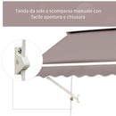 Tenda da Sole a Caduta 180×70 cm in Alluminio e Poliestere Marrone