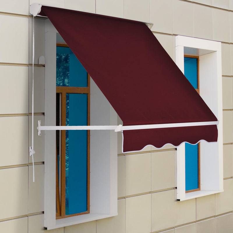 Tenda da Sole a Caduta 180×70 cm in Alluminio e Poliestere Rosso