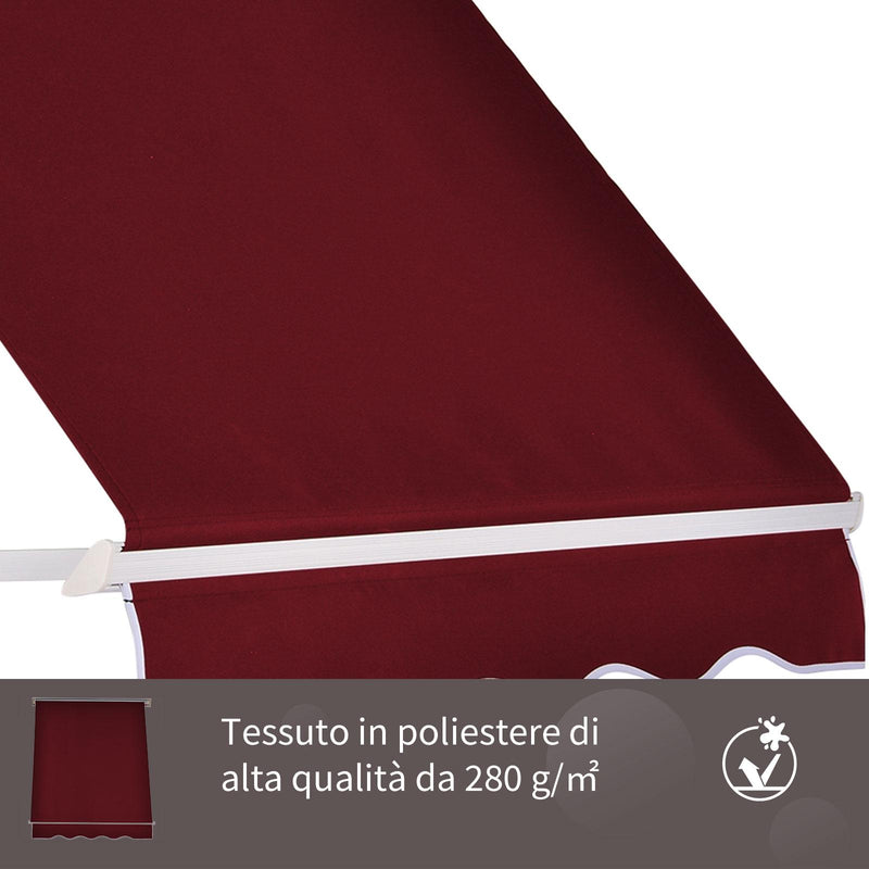 Tenda da Sole a Caduta 180×70 cm in Alluminio e Poliestere Rosso