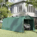 Tendone Garage per Auto Attrezzi 600x255-310x255 cm in Acciaio e PVC Verde Scuro