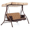 Dondolo Zanzibar 3 Posti 83x95x186 h cm in Tessuto Marrone