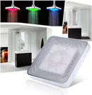 Soffione doccia quadrato fisso con 8 led RGB Cromoterapia in ABS ad alta pressione