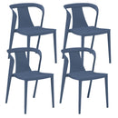 Set 4 Sedie Impilabili 78x55x50 cm in Polipropilene e Fibra di Vetro Alba Petrolio