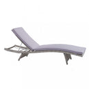 Lettino Prendisole da Giardino Honolulu con Cuscino 67x206x32 h cm in Wicker Grigio