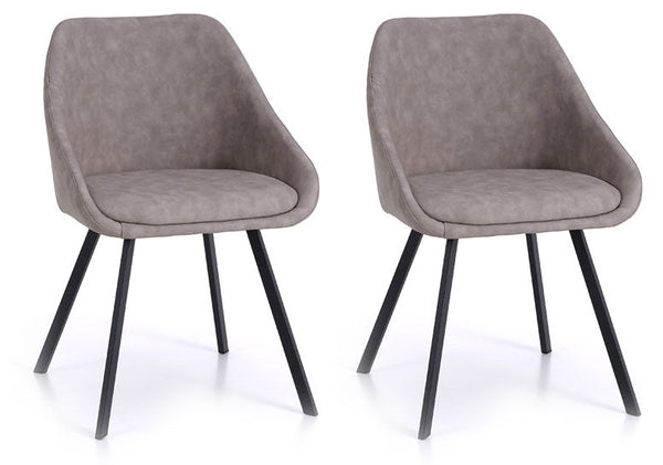 Set mit 2 Stühlen 51 x 44 x 77 cm in taubengrauem Kunstleder prezzo