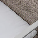 Set Salotto da Giardino Divano 2 Poltrone e Tavolino con Cuscini in Wicker Marrone