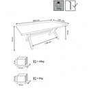Tavolo Malesia 200x100x74 h cm in Alluminio Grigio