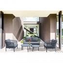 Set Salotto da Giardino Divano 2 Poltrone e Tavolino con Cuscini in Alluminio Antracite