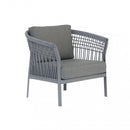 Set Salotto da Giardino Divano 2 Poltrone e Tavolino con Cuscini in Alluminio Antracite