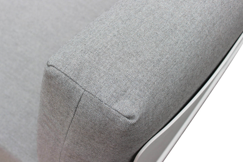 Set Salotto da Giardino Divano 2 Poltrone e Tavolino con Cuscini in Teak Bianco