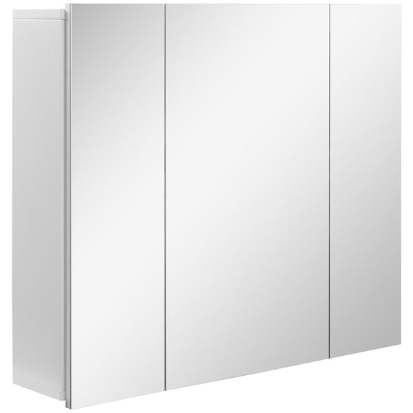 acquista Badezimmerspiegelschrank 3 Türen 70 x 15 x 60 cm aus weißem MDF