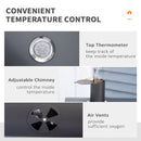 Barbecue a Carbone Carbonella 124x66x112 cm in Metallo e Ghisa smaltata Nero