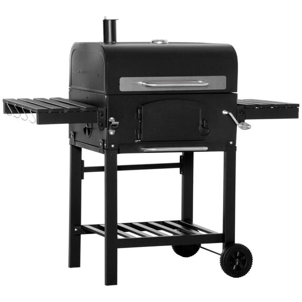 online Holzkohlegrill Holzkohle 124x66x112 cm aus Metall und schwarz emailliertem Gusseisen