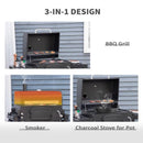 Barbecue a Carbone Carbonella 124x66x112 cm in Metallo e Ghisa smaltata Nero