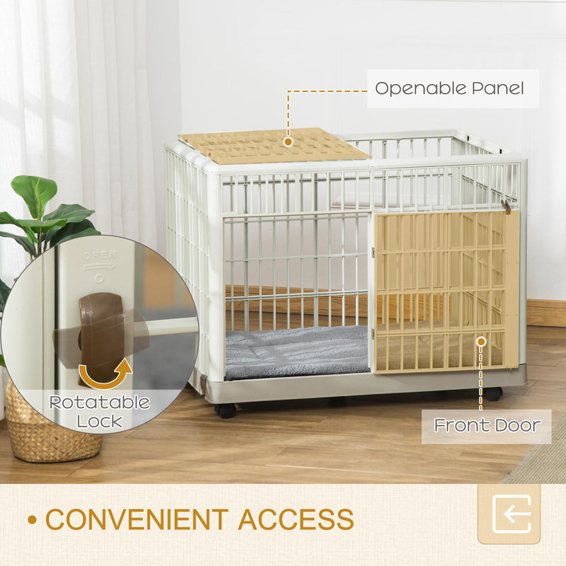 Gabbia per Cani 81x55,5x62,5 cm in ABS e PP Beige