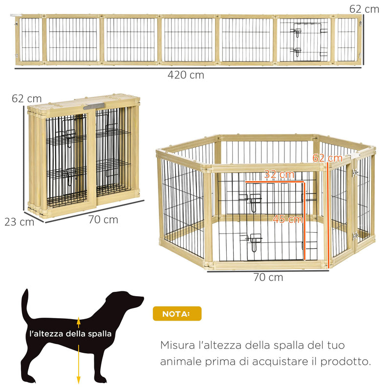 Gabbia per Cani 70x62 cm in Plastica e Filo di Acciaio