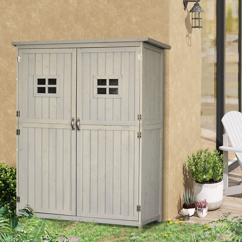Casetta Box da Giardino 127,5x50x164 cm in Legno di abete Grigio Chiaro