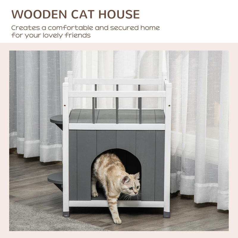 Cuccia per Cani da Esterno 60x46x65 cm in Legno di abete Grigio