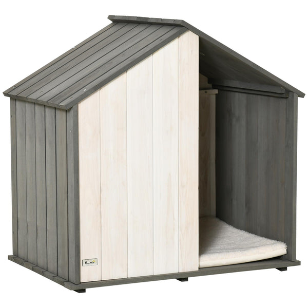 Haus für Hunde 83,5 x 54 x 82,5 cm in grauem und weißem Kiefernholz acquista
