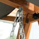 Dondolo Letto 3 Posti da Giardino 225,5x113x180 cm in Legno e Poliestere Grigio