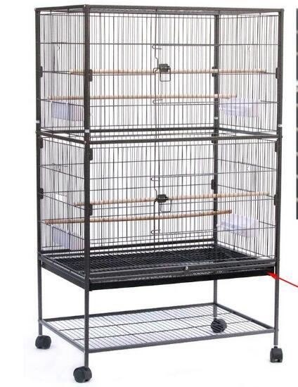 Voliera Gabbia per Uccelli 78x52x132 cm in Acciaio Grigio scuro