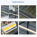 Voliera Gabbia per Uccelli 78x52x132 cm in Acciaio Grigio scuro