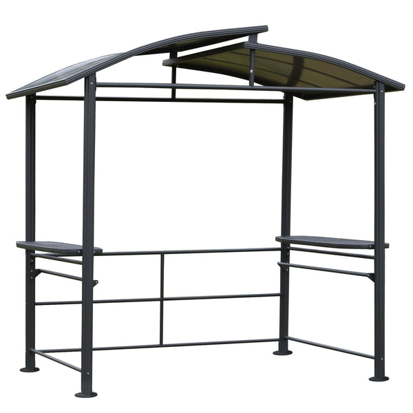 Pergola-Pavillon zum Grillen 240 x 150 x 230 cm aus dunkelgrauem Stahl sconto
