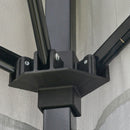 Gazebo da Giardino 3,64x3,64x2,94m in Acciaio e Tessuto Oxford Grigio